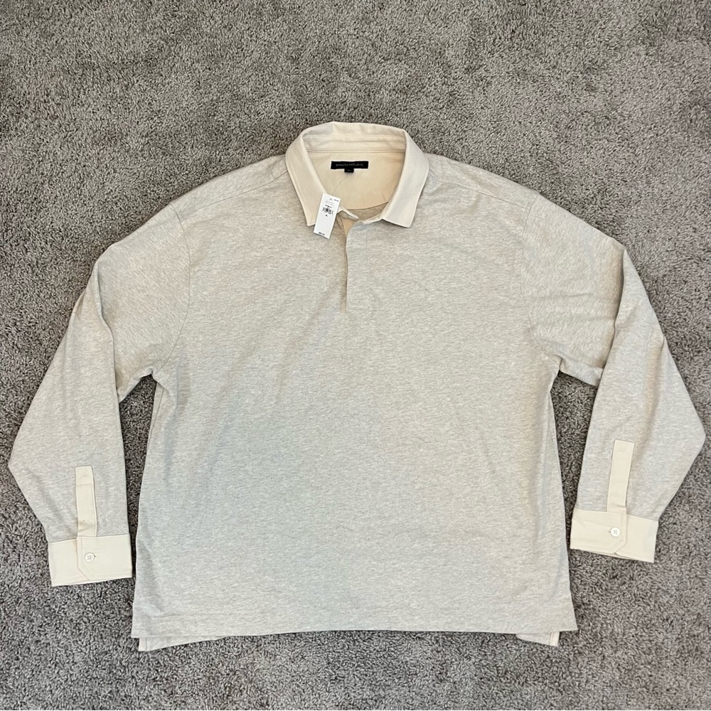 BANANA REPUBLIC RUGBY POLO SHIRT ‘Map’ SIZE MENS XL